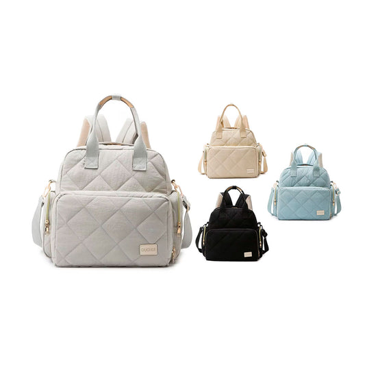 Bolso pañalera Duohui de múltiples compartimientos, con correa para uso lateral, de buena capacidad de almacenamiento, morral en tela resistente e impermeable para pañales