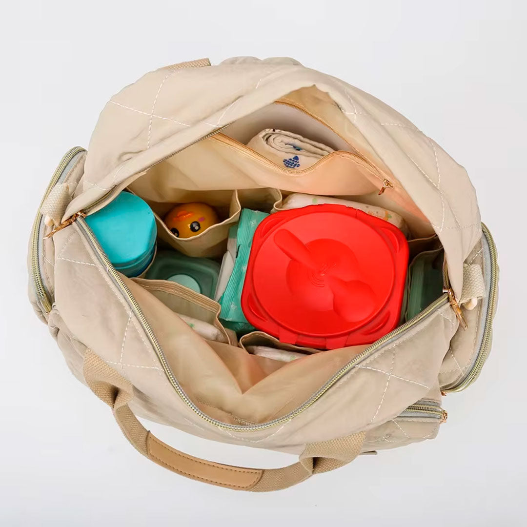 Bolso pañalera Duohui de múltiples compartimientos, con correa para uso lateral, de buena capacidad de almacenamiento, morral en tela resistente e impermeable para pañales