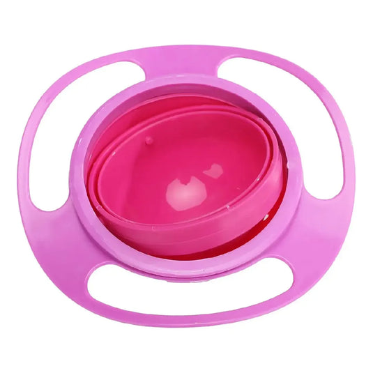 Bowl giratorio antiderrames 360° para snacks, con tapa y asas ergonómicas, diseño tipo Saturno, libre de BPA