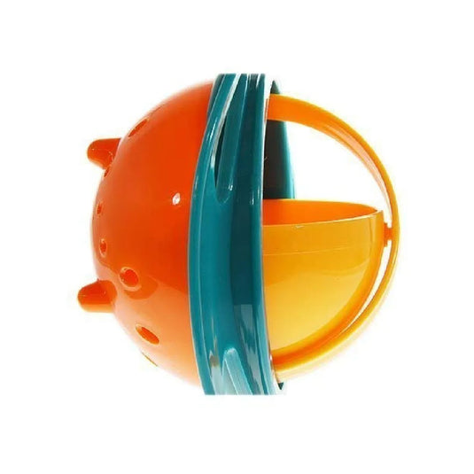 Bowl giratorio antiderrames 360° para snacks, con tapa y asas ergonómicas, diseño tipo Saturno, libre de BPA