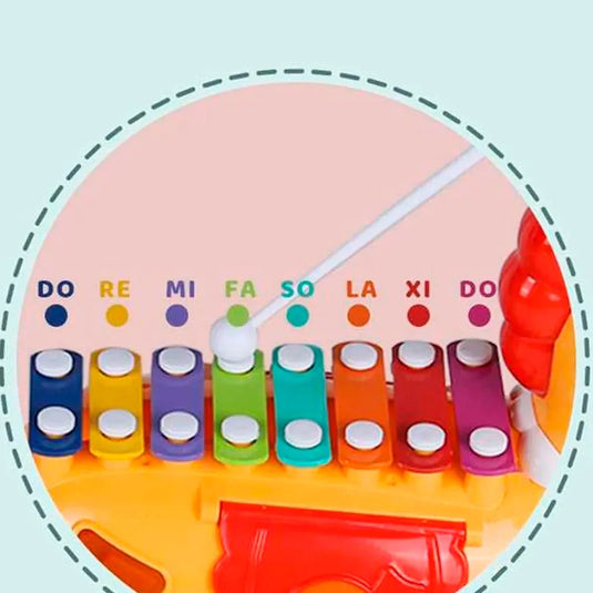 Caballito xilófono musical interactivo para bebé, multiactividades, juegos de formas y colores, juguete colorido hecho en ABS duradero y seguro para el bebé, caballito balancín que añade experiencia lúdica - Huanger