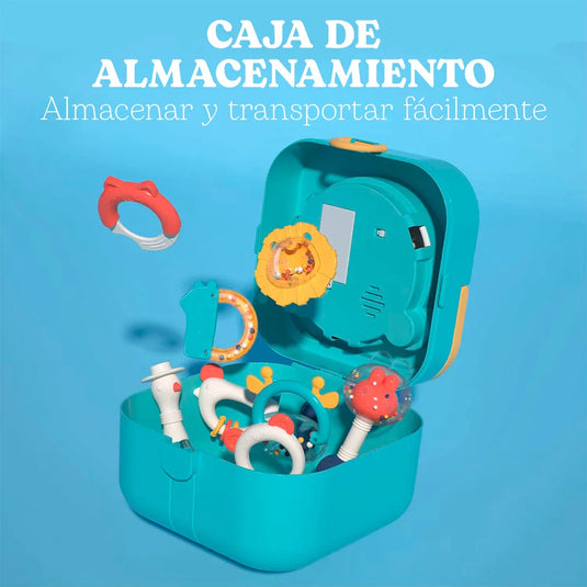Caja Osito de almacenamiento con sonajeros, luces y música