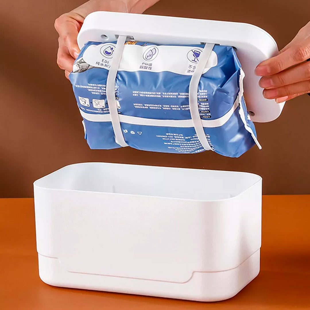Calentador blanco de toallitas húmedas, dispensador de pañitos húmedos para bebé, con ajuste de temperatura táctil y bloqueo de humedad