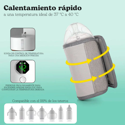 Calentador de teteros portátil, de temperatura ajustable