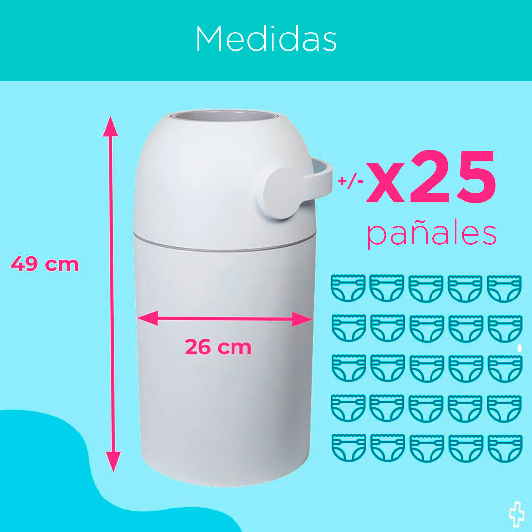 Caneca para pañales automática, basurero para pañales inodoro, contenedor de pañales manejo a una sola mano, papelera para pañales Magic - Premium Baby