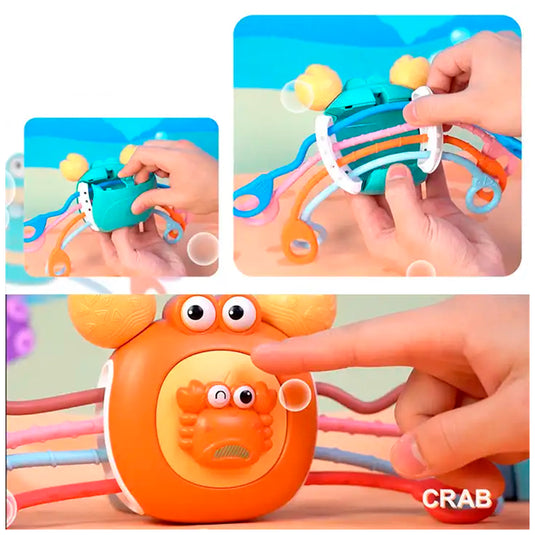 Cangrejo sensorial mordedor colorido - Pull String