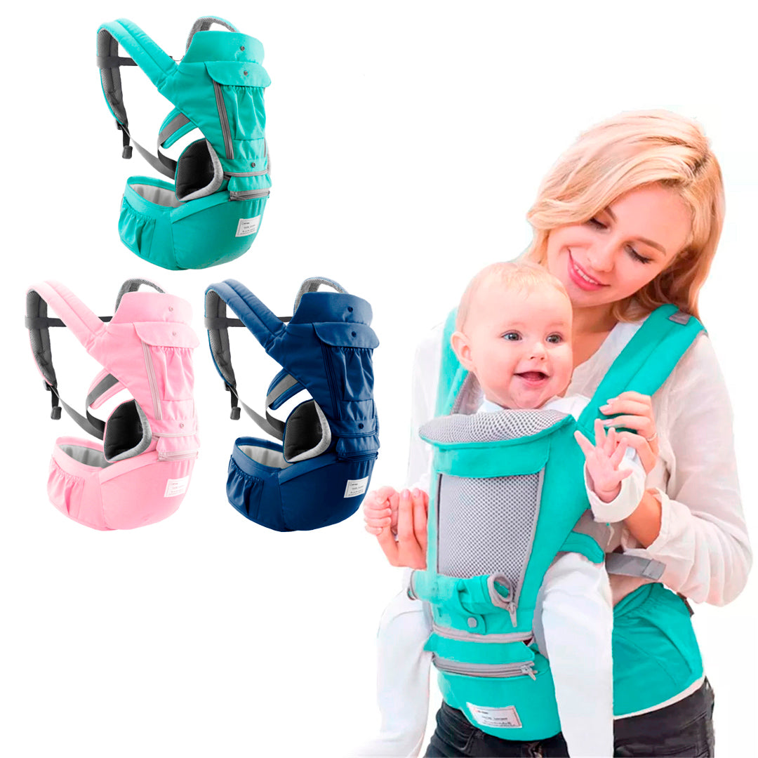 Portabebés ergonómico tipo canguro 3 en 1 con asiento para la cadera - Color&Life