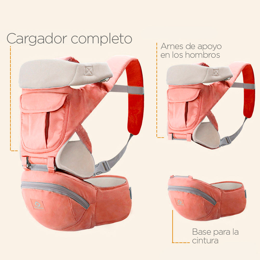 AIEBAO – Portabebés ergonómico tipo canguro con asiento para la cadera y bolsillo frontal