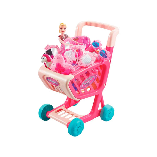 Carrito de compras estilo andadera con 28 piezas de juguete