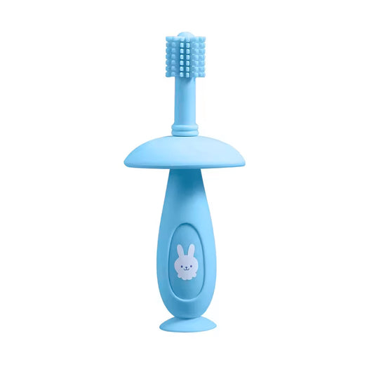 Cepillo de dientes suave en silicona para bebé, con ventosa y estuche - Color&Life