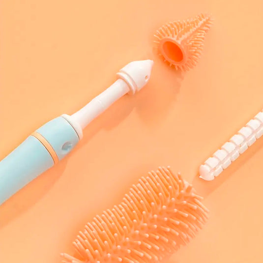 Set de Cepillos para limpieza de teteros, y escurridor de teteros con base de drenaje