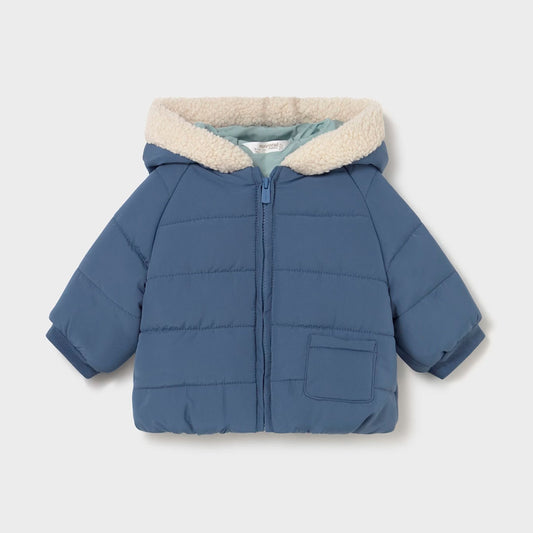 Chaqueta reversible doble faz para bebé, capucha con detalles de peluche, cierre central delantero con cremallera, exterior textil con efecto acolchado, suave forro interior de poliéster- Mayoral