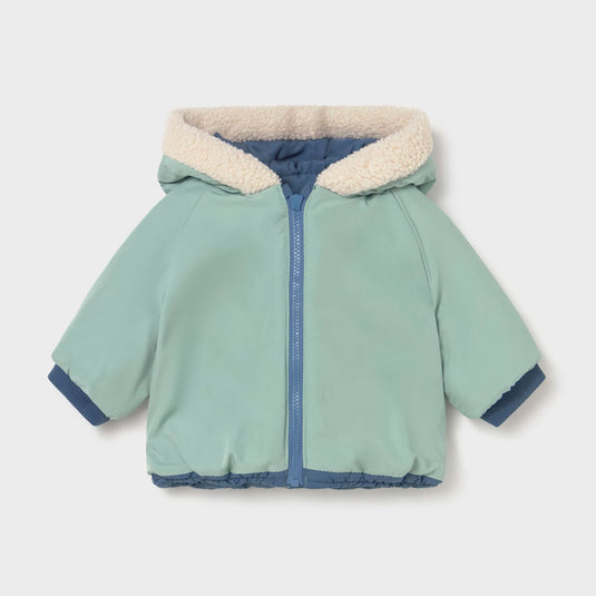 Chaqueta reversible doble faz para bebé, capucha con detalles de peluche, cierre central delantero con cremallera, exterior textil con efecto acolchado, suave forro interior de poliéster- Mayoral