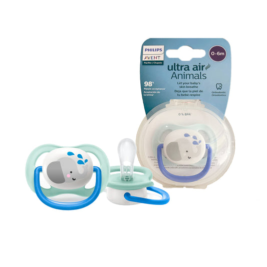 Chupa AVENT Ultra Air Animals 0-6, motivo de elefante, chupete fujo de aire - Philips Avent