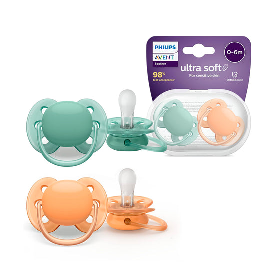 Chupa Ultra Soft x2 para bebé de 0 a 6 meses, ideal para piel sensible - Philips Avent