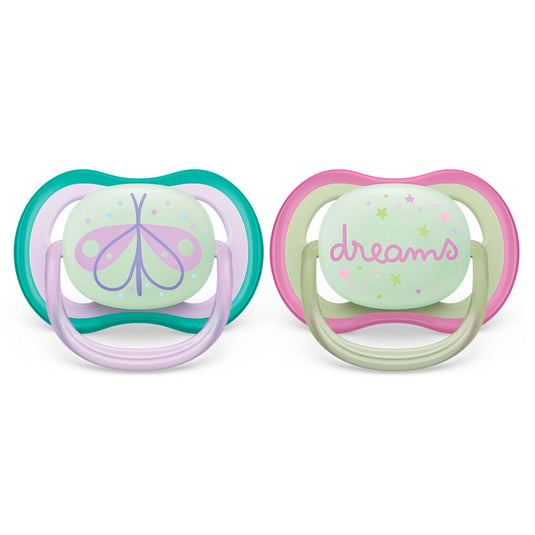 Chupas Ultra Air x2 Nighttime Dream Mariposa, libre de BPA, para niña 0 a 6 meses - Philips Avent - Cocco Semana 2026