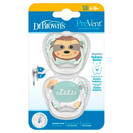 Chupas PreVent x2 Perezoso / ZZZ 6 - 18m - Dr Brown's