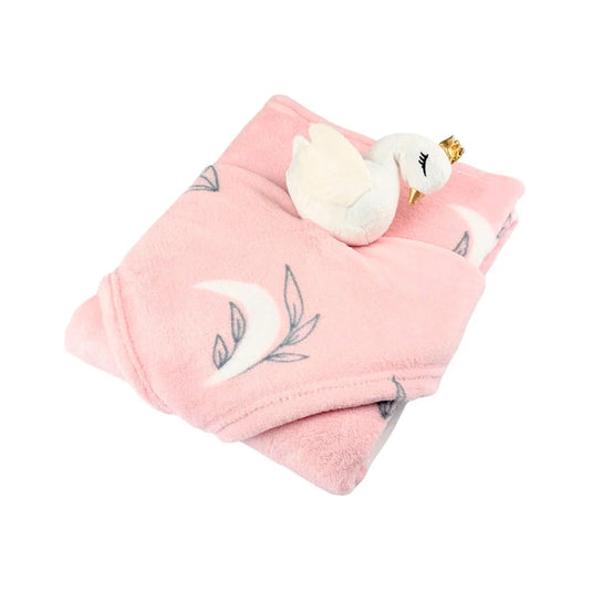 Cobija con apego y diseño estampado para bebé, hecha en materia suave y cálido, con peluche de apego para acompañar al bebé mientras duerme, ideal para coches y cunas - Wakids