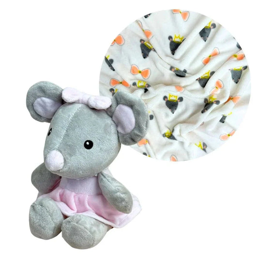 Cobija con apego y diseño estampado para bebé, hecha en materia suave y cálido, con peluche de apego para acompañar al bebé mientras duerme, ideal para coches y cunas - Wakids - Cocco Semana 2026
