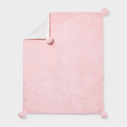 Manta ovejera con pompones para bebé, de gran suavidad, con la que tu bebé se sentirá abrigado y protegido en sus momentos de descanso, suave y gustoso tejido exterior de pelo, cálida y confortable - Mayoral