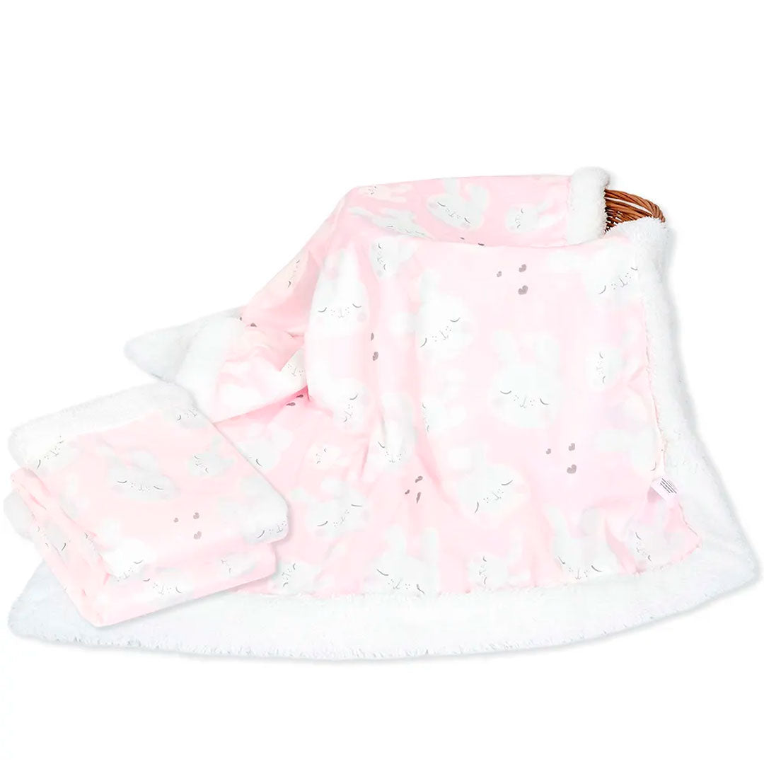 Cobija ovejera estampado de conejito, manta suave, ligera, cómoda y cálida, ideal para recién nacidos
