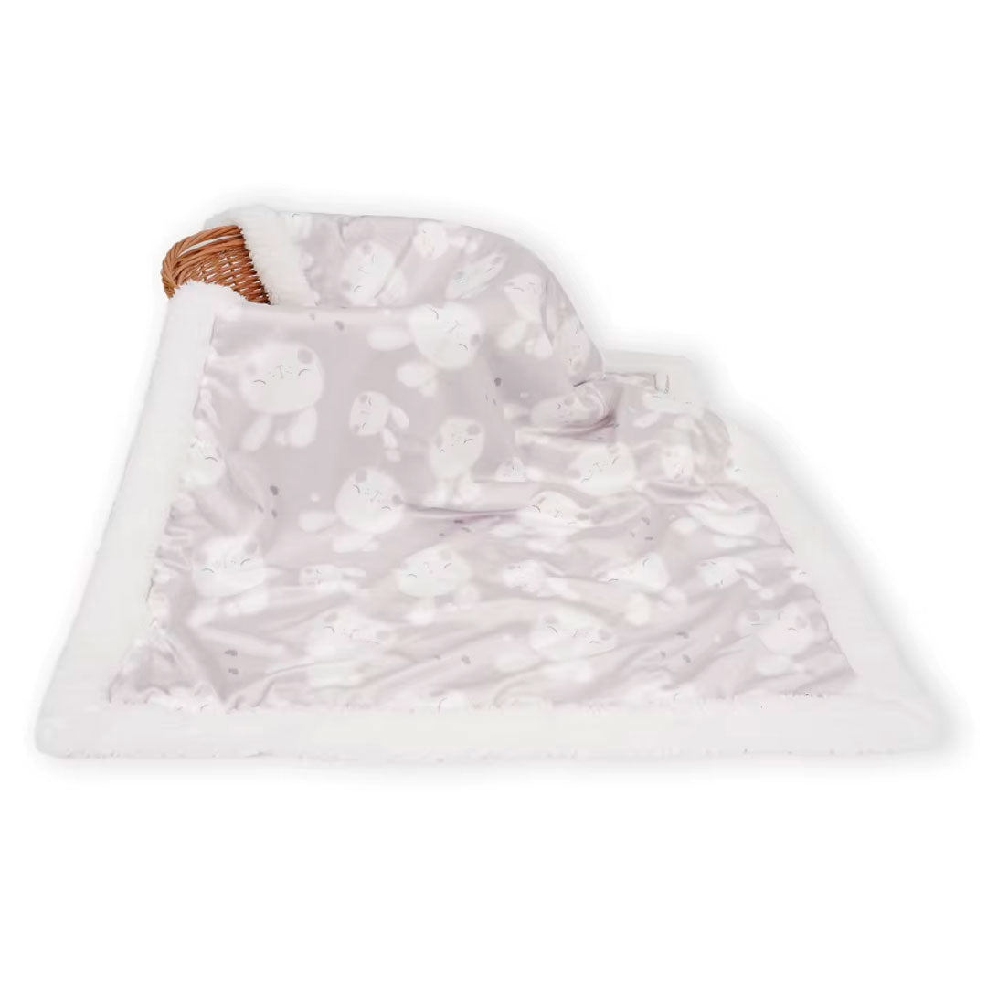 Cobija ovejera estampado de conejito, manta suave, ligera, cómoda y cálida, ideal para recién nacidos