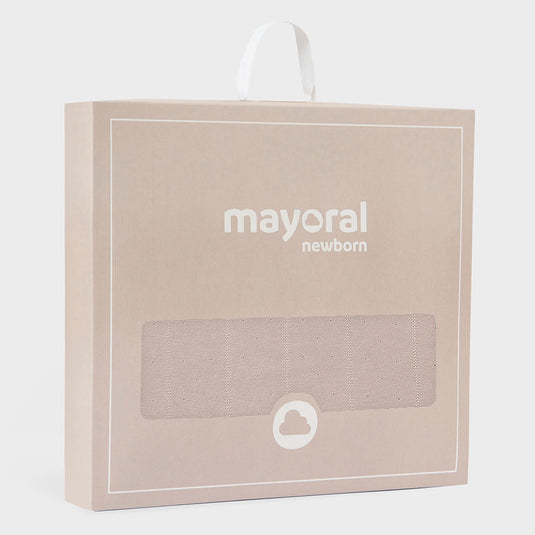 Cobija tejida con bordado para bebé, manta suave de material hipoalergénico, borde con detalles bordados - Mayoral