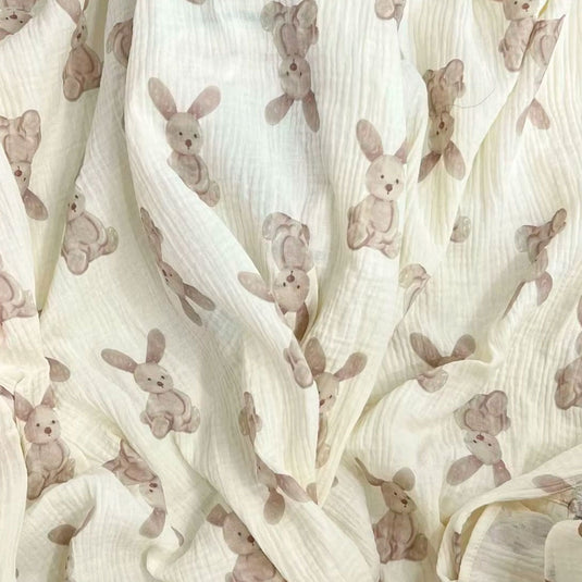 Cobija muselina tela galleta con capucha orejitas, hecha en tela suave y transpirable, manta con capucha y botón para bebé, diseño estampado