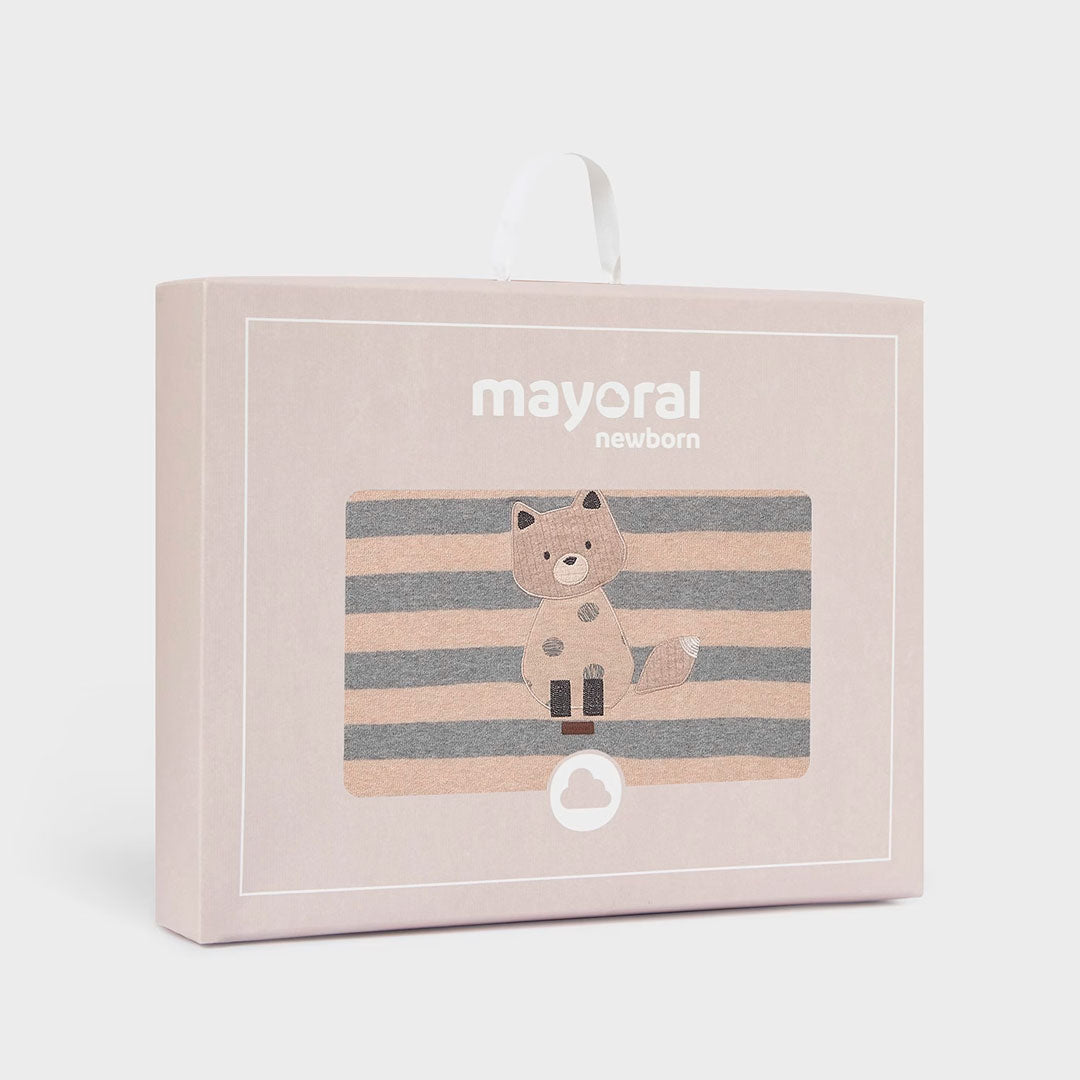 Cobija ovejera con diseño de Zorrito con rayas, cálida manta infantil de gran suavidad, con la que tu bebé se sentirá abrigado y protegido en sus momentos de descanso, suave forro interior de poliéster - Mayoral