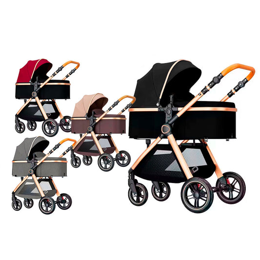 Coche tipo Moisés 2 en 1 para recién nacido, coche plegable compacto y liviano - Belecoo