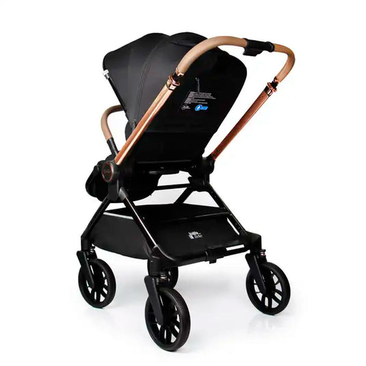 Coche paseador reversible para bebé, con respaldo ajustable, toldo en varias secciones adaptable, sistema de plegado compacto e incluye pañalera - Kidilo