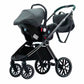 Coche moisés y paseador 3 en 1, con sistema de plegado fácil, ideal para bebés recién nacidos hasta los 4 años aprox, ajustes de reclinado y de capota cubresol - Kidilo