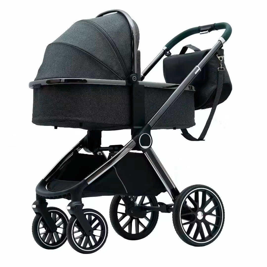 Coche moisés y paseador 3 en 1, con sistema de plegado fácil, ideal para bebés recién nacidos hasta los 4 años aprox, ajustes de reclinado y de capota cubresol - Kidilo