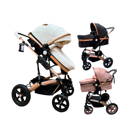 Coche estilo moisés 2 en 1, ajustable a paseador, con cubrepiés, amplia canasta inferior de almacenamiento y portavasos para el tetero  - Maxibaby
