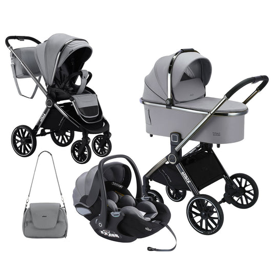 Coche moisés y paseador 3 en 1, con sistema de plegado fácil, ideal para bebés recién nacidos hasta los 4 años aprox, ajustes de reclinado y de capota cubresol - Kidilo