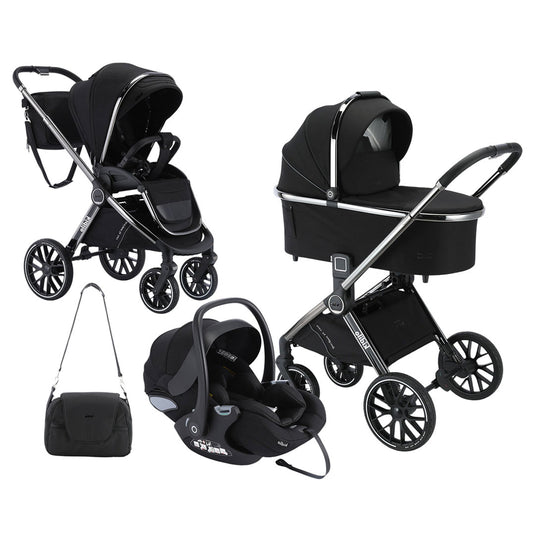 Coche moisés y paseador 3 en 1, con sistema de plegado fácil, ideal para bebés recién nacidos hasta los 4 años aprox, ajustes de reclinado y de capota cubresol - Kidilo