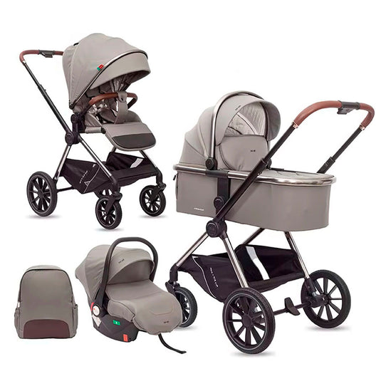 Coche moisés Z1 3en1 con portabebés y pañalera, con posiciones ajustables, de fácil plegado, pañalera a juego con el coche, hecho en material resistente con detalles de lujo - Kidilo