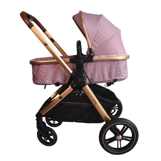 Coche estilo moisés 2 en 1, ajustable a paseador, con cubrepiés, amplia canasta inferior de almacenamiento y portavasos para el tetero  - Maxibaby