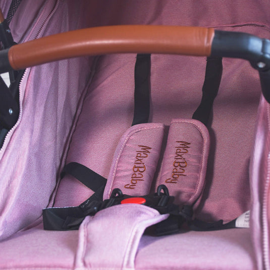 Coche estilo moisés 2 en 1, ajustable a paseador, con cubrepiés, amplia canasta inferior de almacenamiento y portavasos para el tetero  - Maxibaby