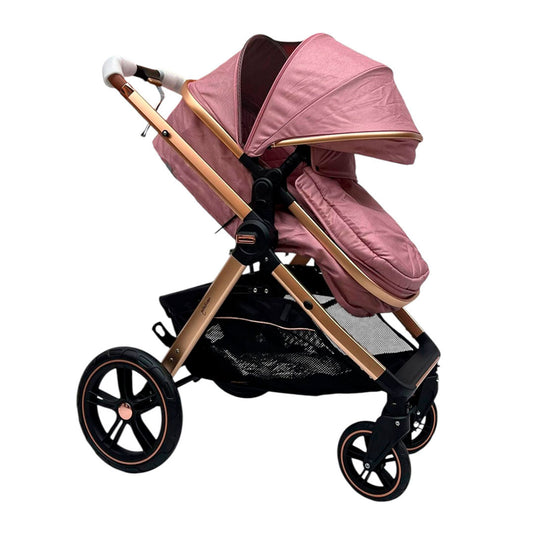 Coche estilo moisés 2 en 1, ajustable a paseador, con cubrepiés, amplia canasta inferior de almacenamiento y portavasos para el tetero  - Maxibaby