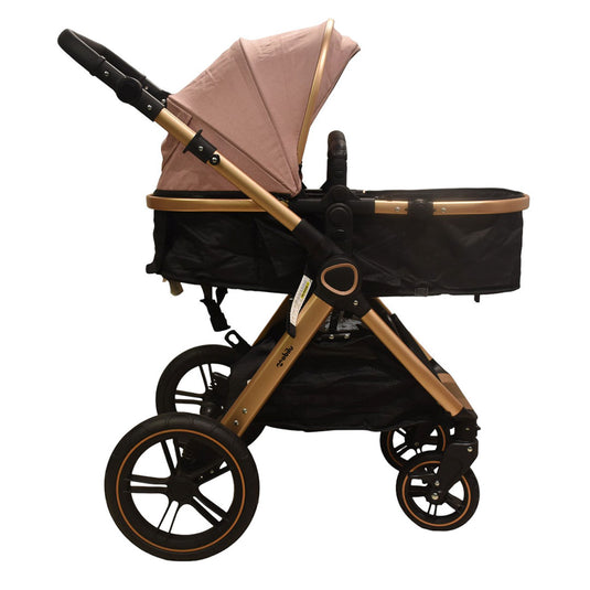 Coche 2 en 1 moisés y paseador con sistema plegable, con espaldar ajustable, estructura desmontable y sistema de plegado compacto, hecho en material resistente de alta calidad - Mobilu