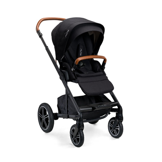 Coche paseador MIXX™ next con plegado compacto, cinturón de seguridad con hebilla magnética, múltiples posiciones de reclinado, fácil de plegar, manillar ajustable en altura de piel ecológica - Nuna