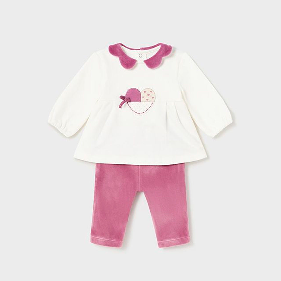 Conjunto Berenjena Mayoral Blanco estampado / 2 - 4 M