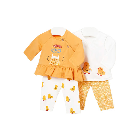 Conjunto 2pz Patitos Amarillo, set de blusa y pantalón para recién nacido - Mayoral