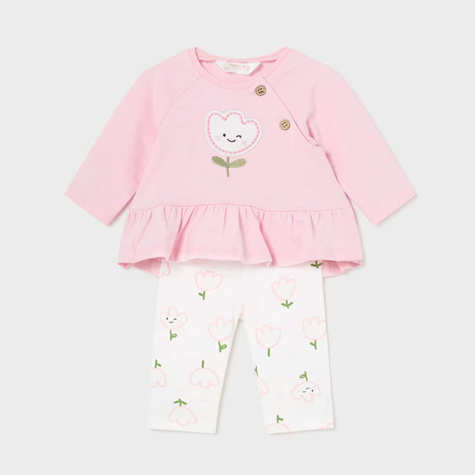 Conjunto 2pz Flor, set de blusa y pantalón para recién nacido - Mayoral