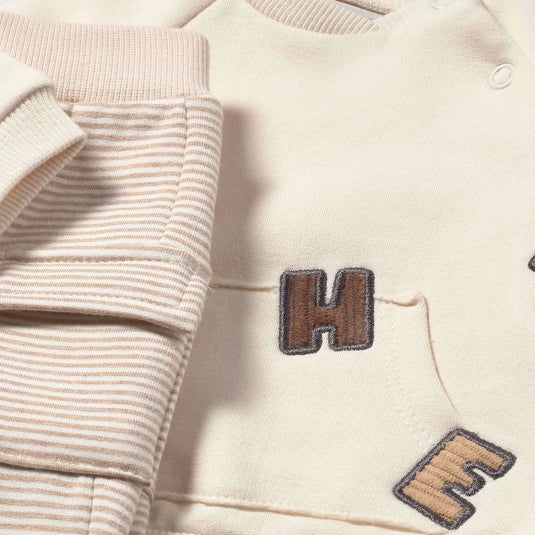 Conjunto 2pz con buzo manga larga y pantalón para bebé, cuello redondo, botones a presión en el hombro para facilitar la puesta de la prenda, Pantalón largo deportivo de gran confort, cinturilla elástica - Mayoral