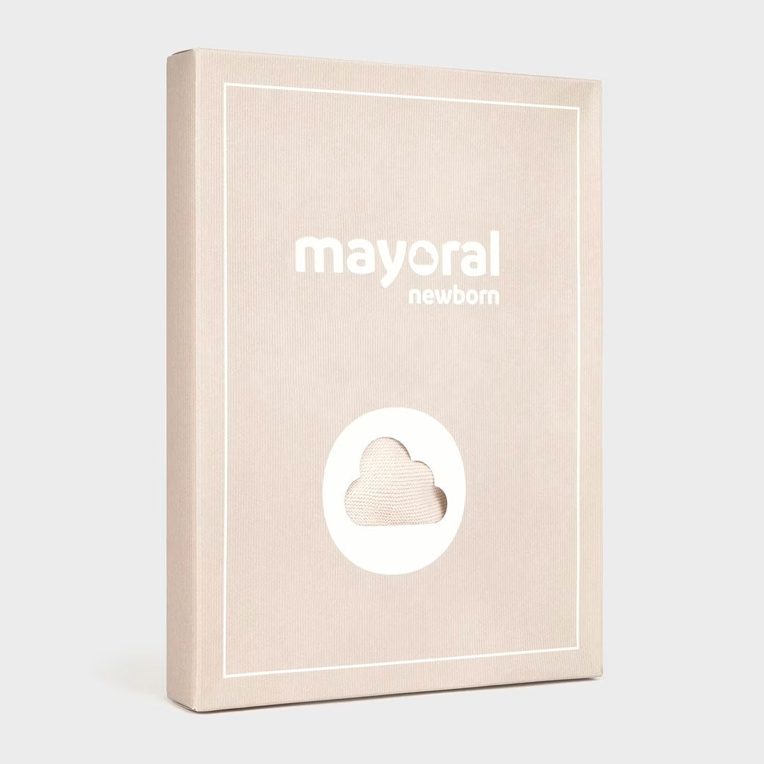 Conjunto tejido colores suaves para recién nacido, set buzo y pantalón tejido con detalles bordados, zapatitos unidos, ideal para cualquier ocasión - Mayoral