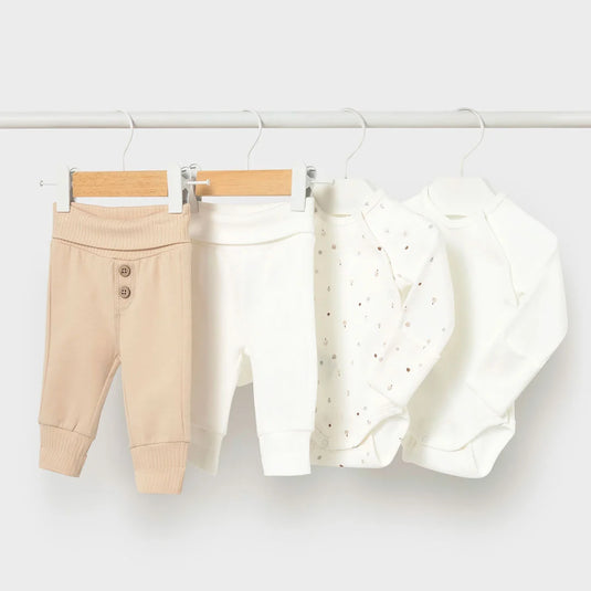 Conjunto de 2pz mameluco manga larga y pantalón, Body de manga larga para recién nacido, cuello redondo, cierre lateral con botones a presión, pantalón con cinturilla elástica, con bajo extensible para adaptarse al crecimiento de tu bebé - Mayoral