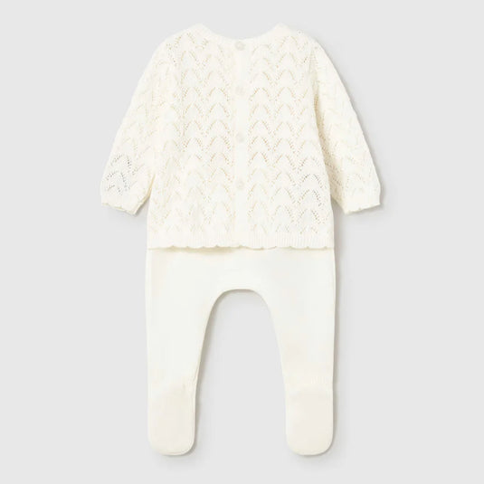 Conjunto tejido 2pz beige para bebé recién nacido - Mayoral