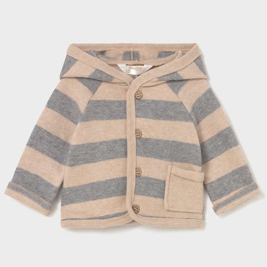 Conjunto de 3pz con diseño de zorrito para recién nacido, sudadera de manga larga, cierre con botones en la parte delantera, bolsillo en la parte delantera, camiseta de manga larga, pantalón con cinturilla elástica con cordón - Mayoral